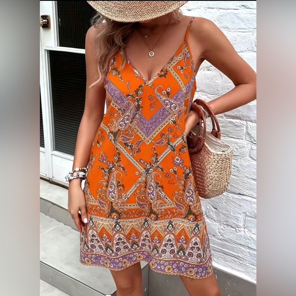 🆕 Boho Paisley Cami Dress